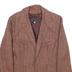 OLIVIER STRELLI Womens Brown Wool Blend Jacket UK 16 Woven Classic Blazer