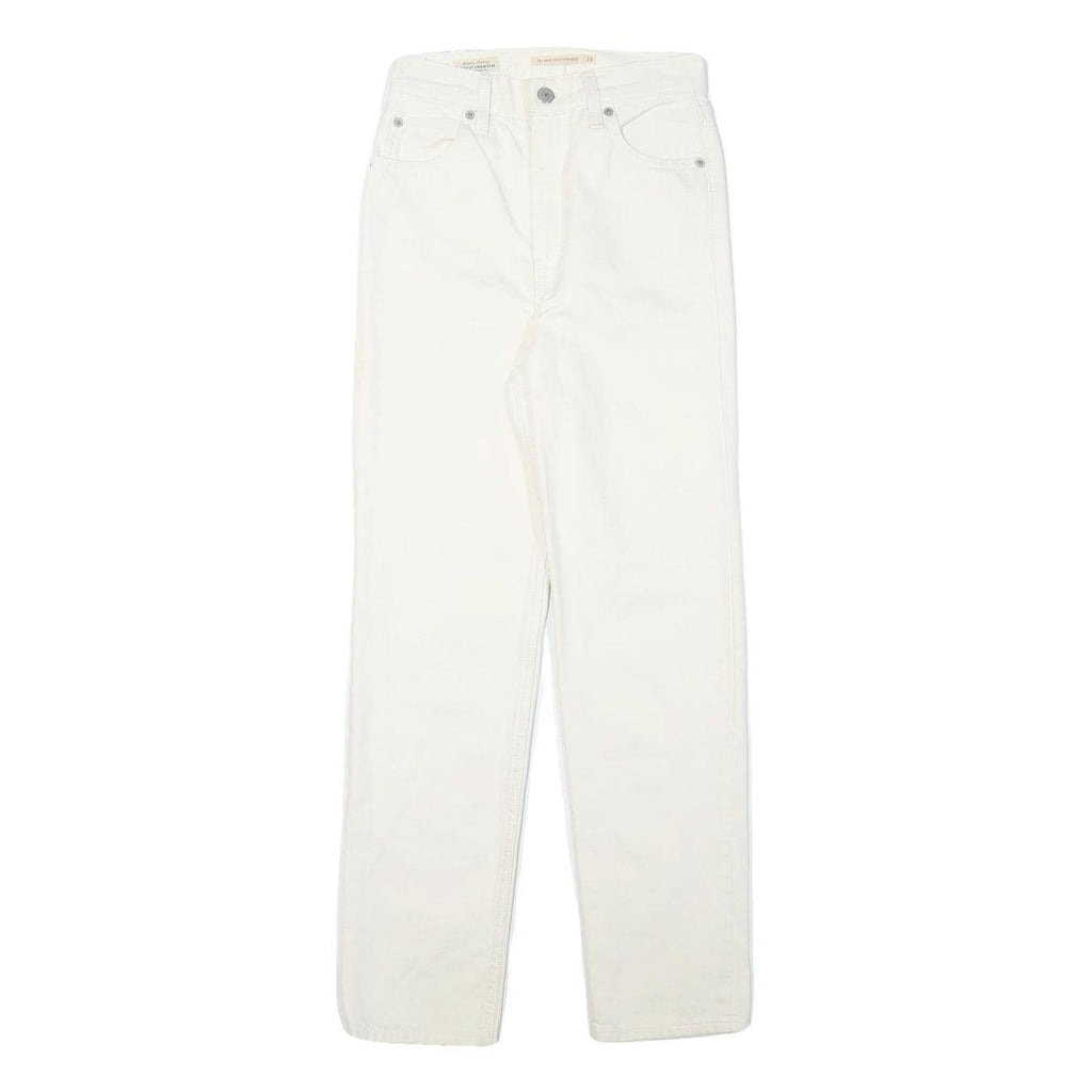 LEVI'S Womens Jeans White Regular Straight Denim W24 L27 Cotton Blend Zip