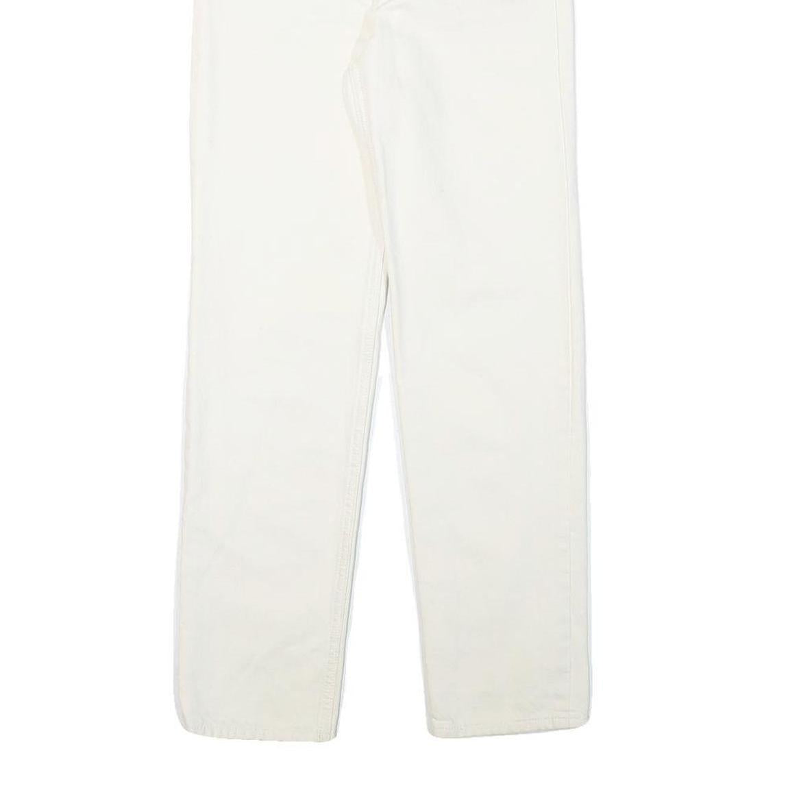 LEVI'S Womens Jeans White Regular Straight Denim W24 L27 Cotton Blend Zip