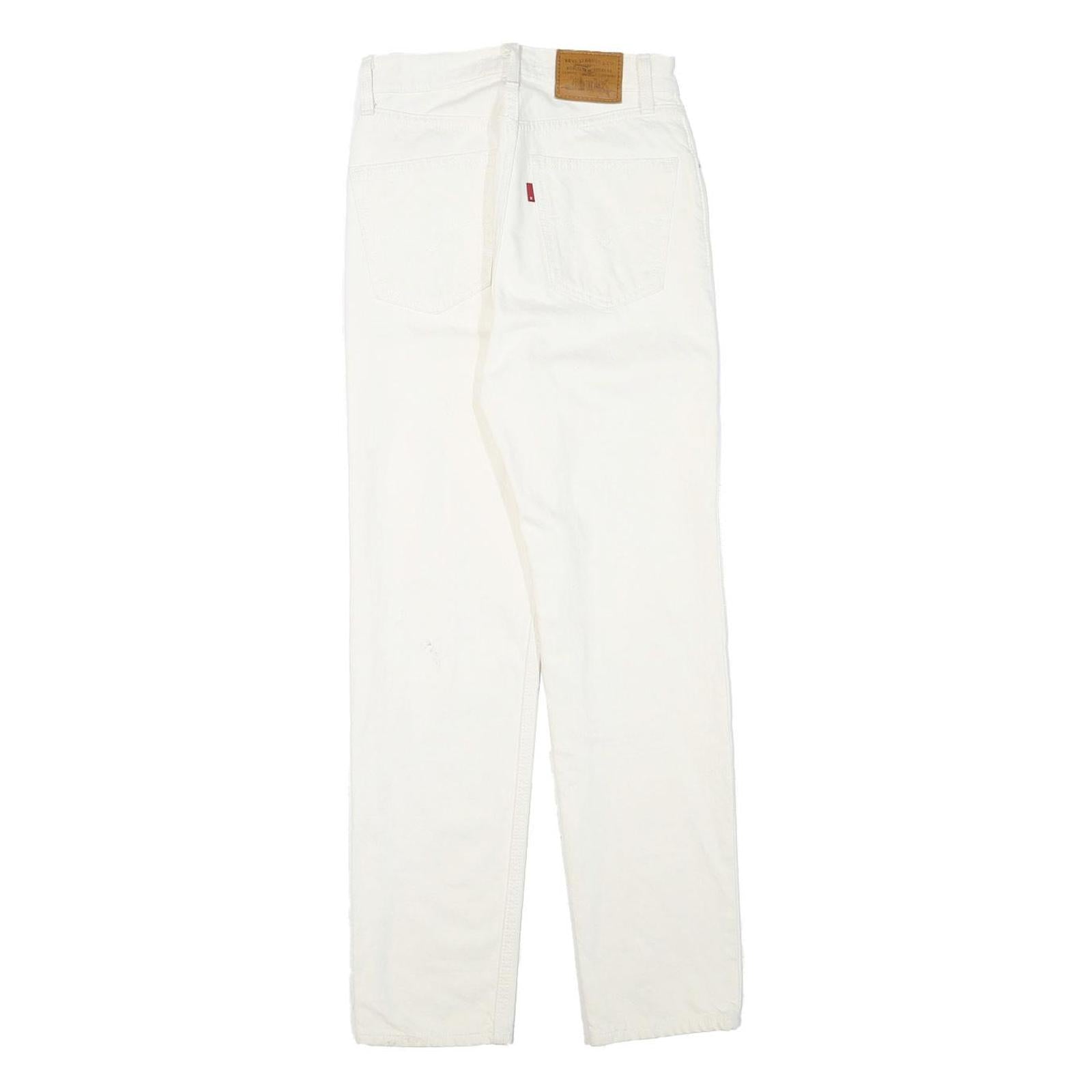 LEVI'S Womens Jeans White Regular Straight Denim W24 L27 Cotton Blend Zip