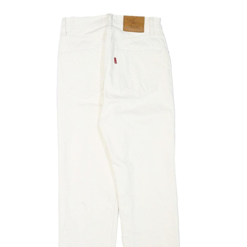 LEVI'S Womens Jeans White Regular Straight Denim W24 L27 Cotton Blend Zip