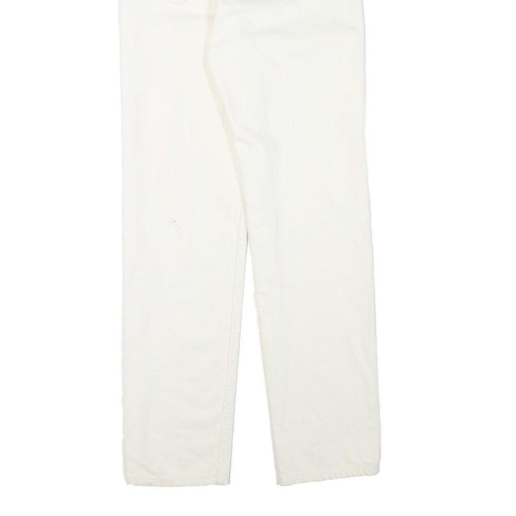 LEVI'S Womens Jeans White Regular Straight Denim W24 L27 Cotton Blend Zip