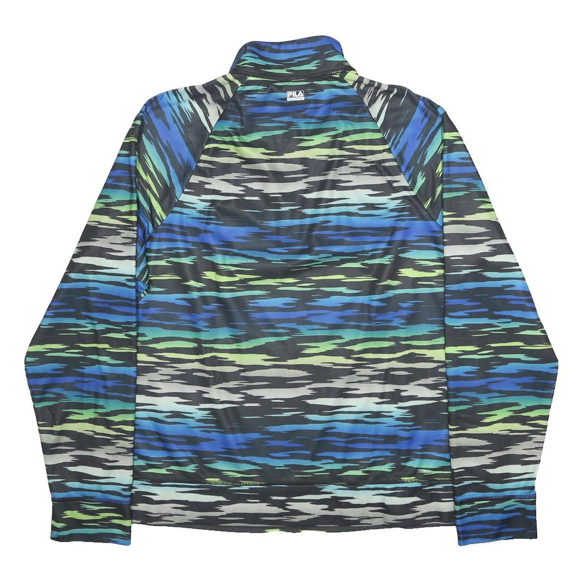 FILA Womens Blue & Green Printed 1/4 Zip XL Sweatshirt Activewear Pullover