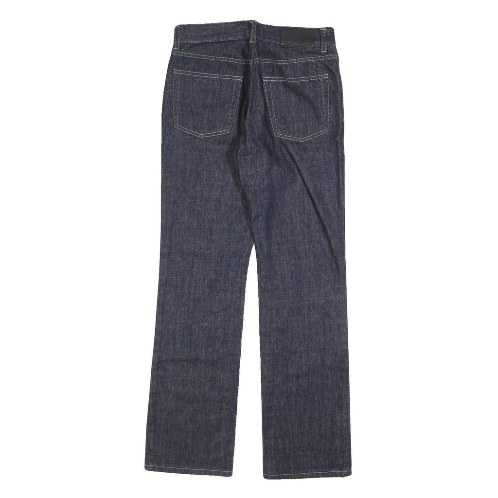 DKNY Womens Regular Fit Straight Denim Jeans Dark Blue W28 L32 Cotton Blend Zip