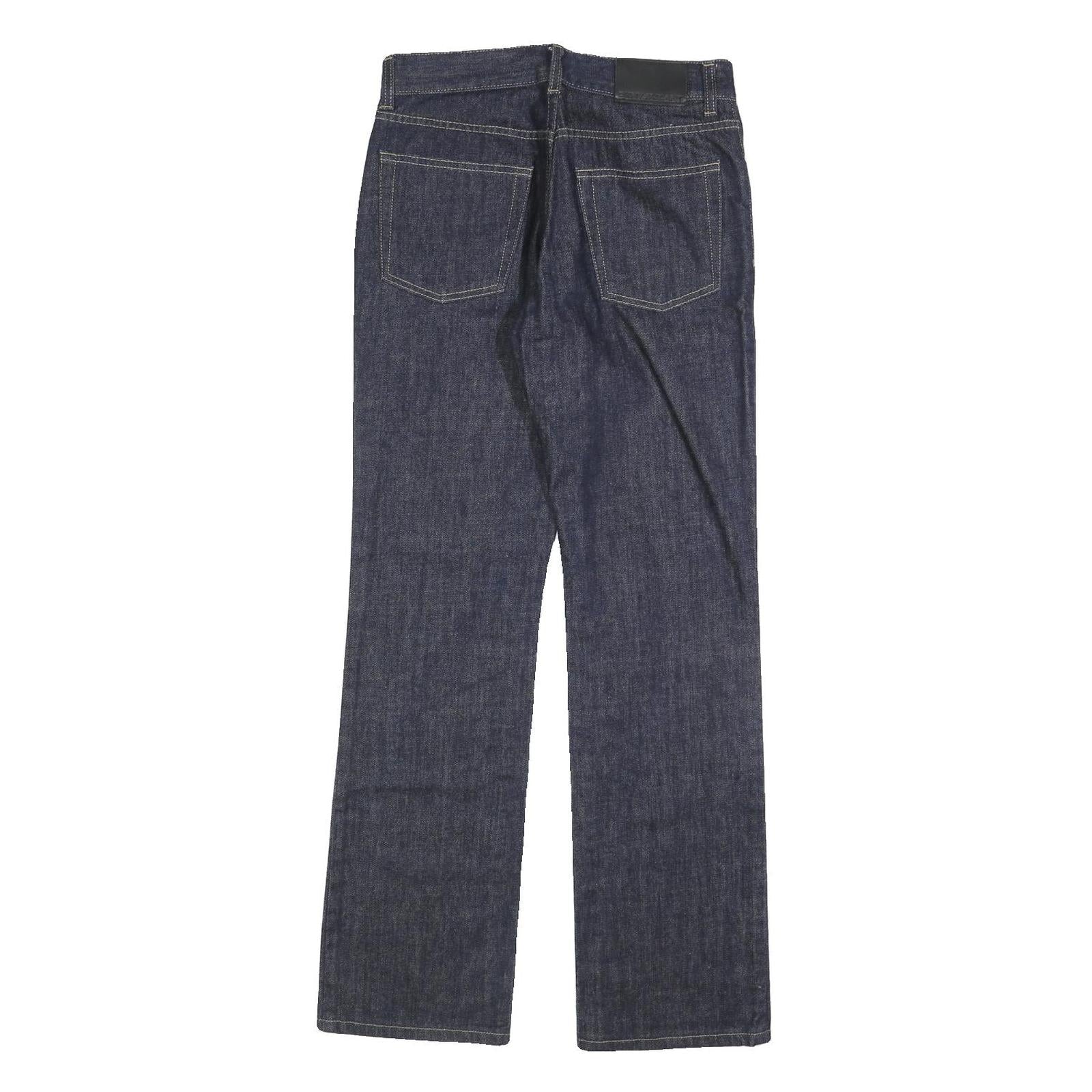 DKNY Womens Regular Fit Straight Denim Jeans Dark Blue W28 L32 Cotton Blend Zip