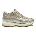 HOGAN Womens Lace-Up Trainers Synthetic Beige UK 4.5 Comfortable Casual Footwear