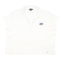 TOMMY HILFIGER Womens White Crocodile Logo Short Sleeve Polo Shirt 2XL Cotton