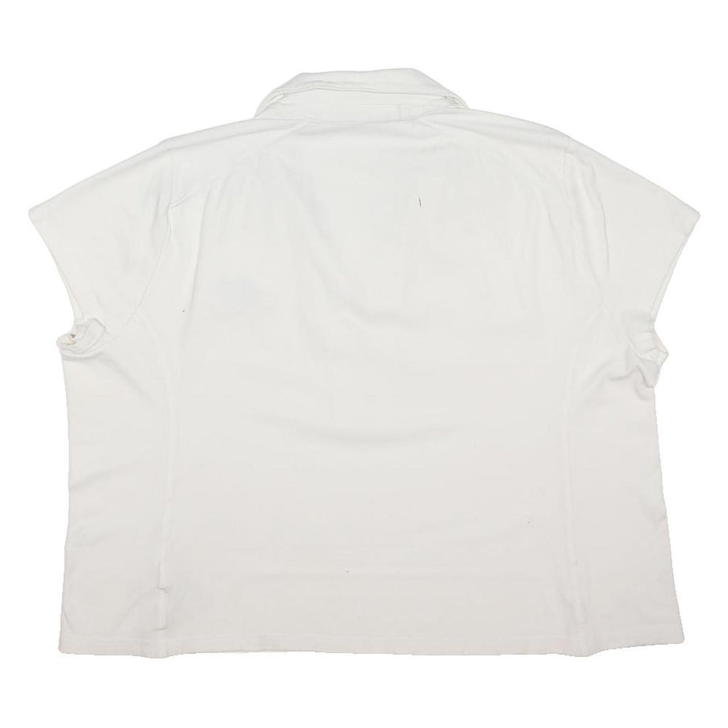 TOMMY HILFIGER Womens White Crocodile Logo Short Sleeve Polo Shirt 2XL Cotton