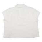 TOMMY HILFIGER Womens White Crocodile Logo Short Sleeve Polo Shirt 2XL Cotton