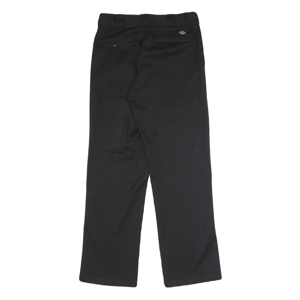 DICKIES Mens Polyester Blend Black Classic Straight Trousers W32 L32 Workwear