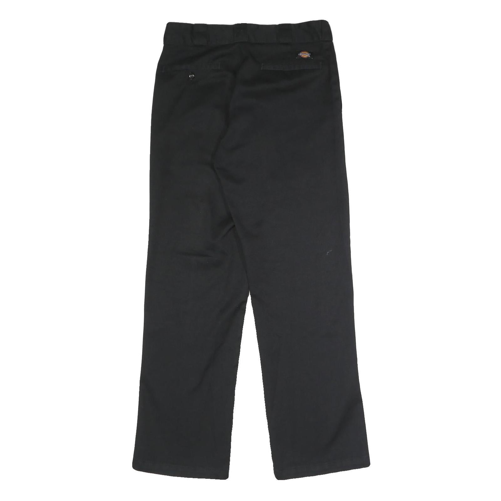 DICKIES Mens Polyester Blend Black Classic Straight Trousers W32 L32 Workwear