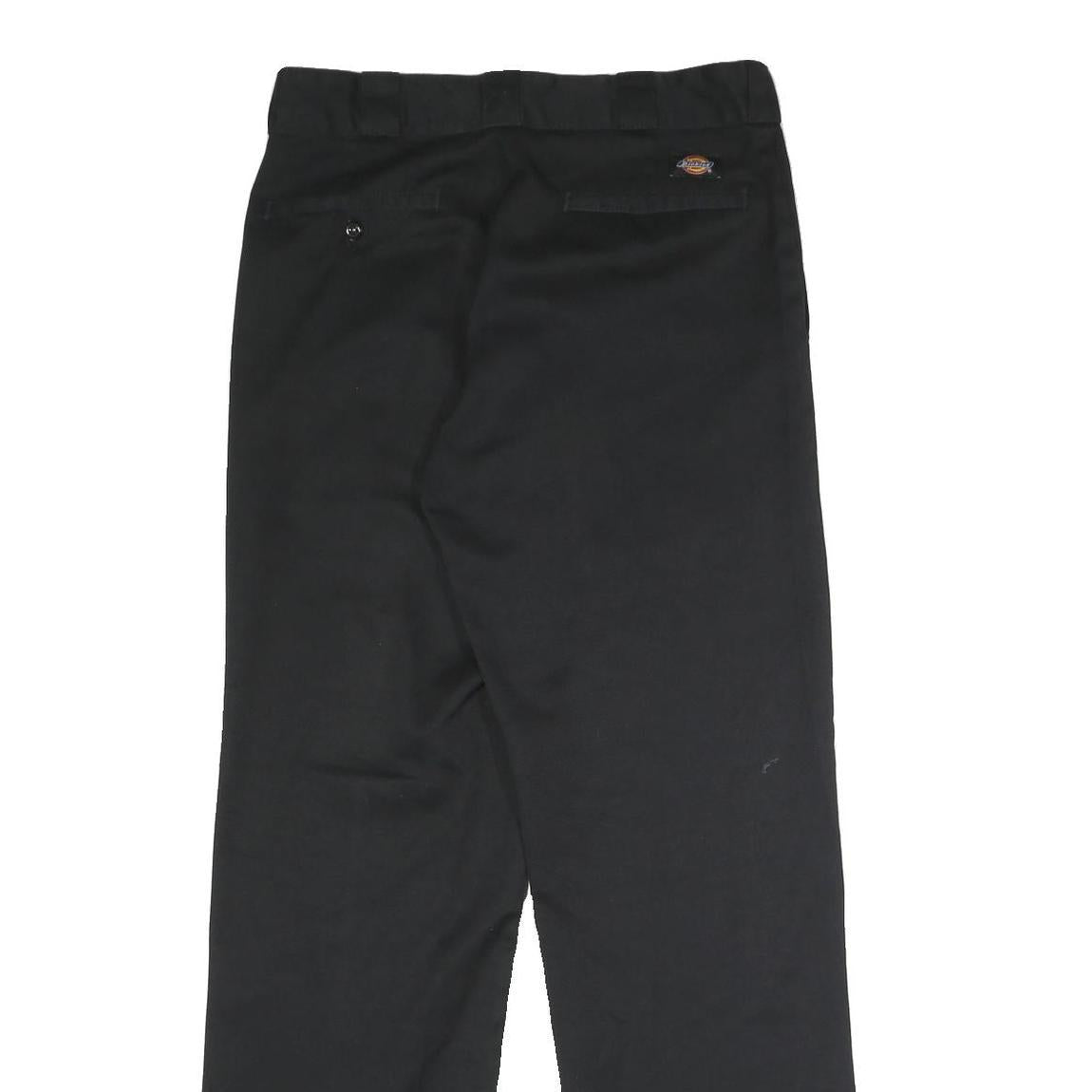 DICKIES Mens Polyester Blend Black Classic Straight Trousers W32 L32 Workwear