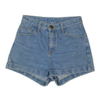 URBAN Roll Up Womens Denim Shorts Blue Relaxed XS W24
