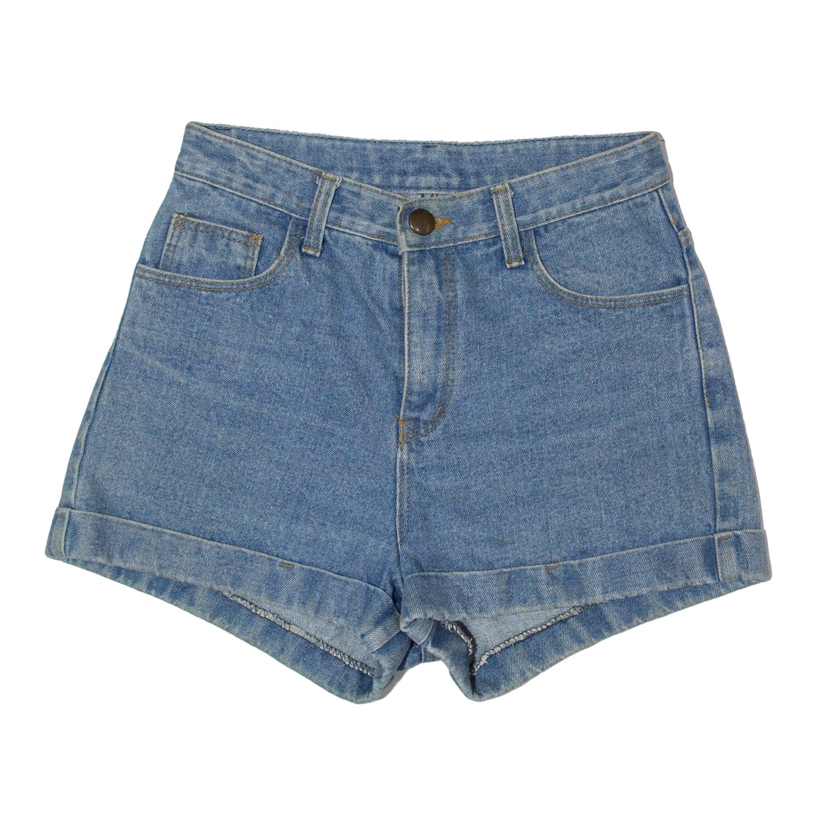 URBAN Roll Up Womens Denim Shorts Blue Relaxed XS W24