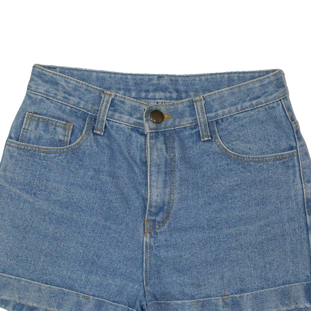 URBAN Roll Up Womens Denim Shorts Blue Relaxed XS W24