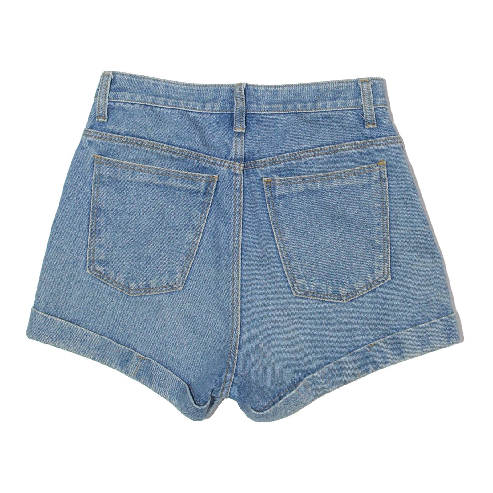 URBAN Roll Up Womens Denim Shorts Blue Relaxed XS W24