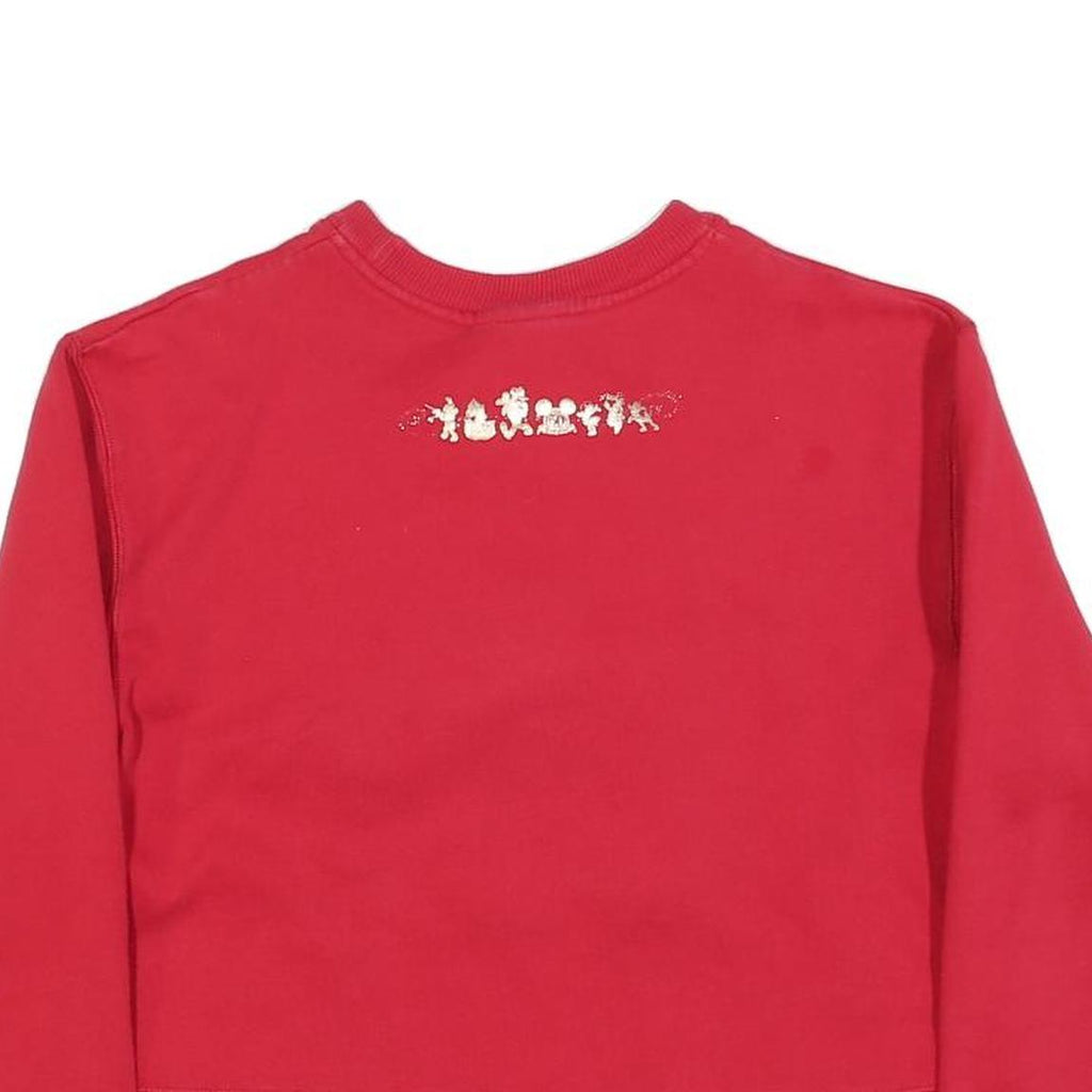 DISNEY Womens Red 50th Anniversary Crew Neck S Sweatshirt Mickey Mouse