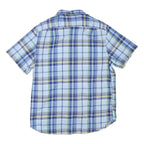 NAUTICA Mens Blue Check Shirt L Cotton Blend Casual Summer Button Down