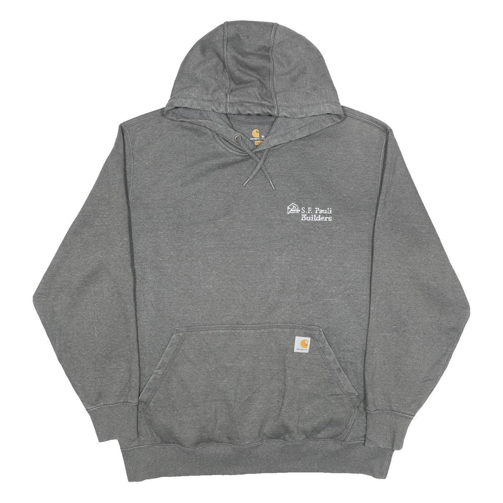 CARHARTT Mens Grey Pullover S.F. Pauli Builders Hoodie XL Cotton Blend