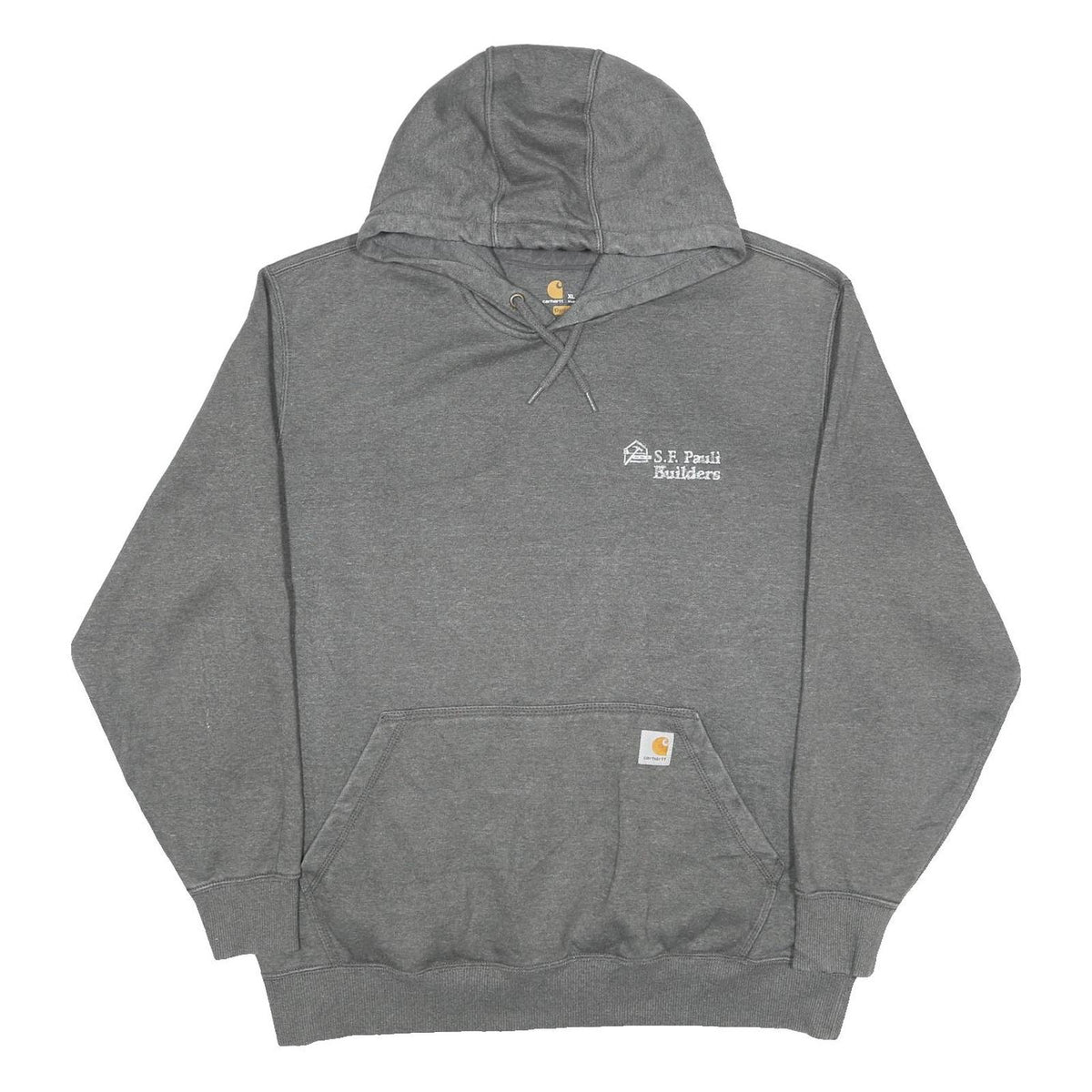 CARHARTT Mens Grey Pullover S.F. Pauli Builders Hoodie XL Cotton Blend
