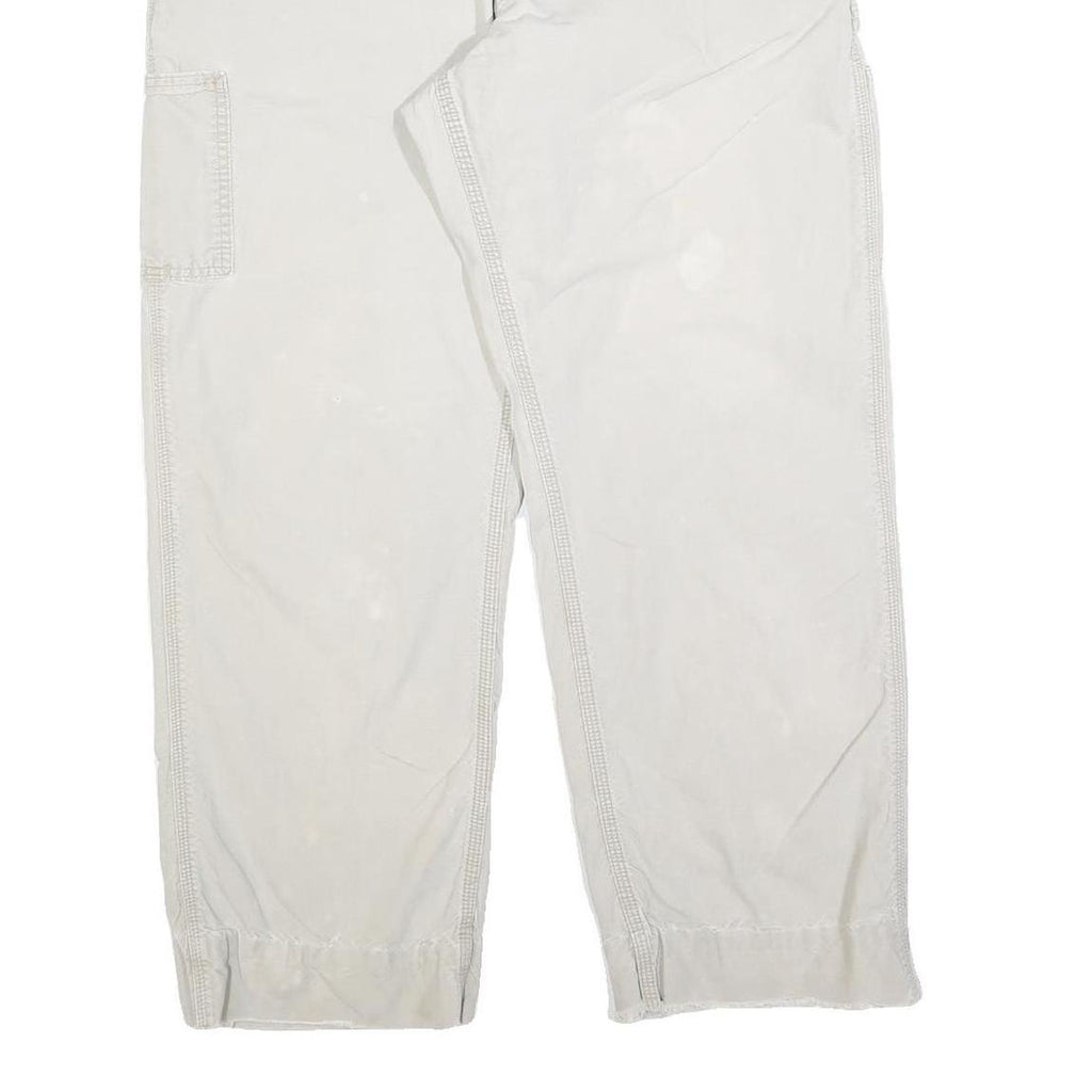 CARHARTT Mens Cotton Blend Relaxed W36 L29 Beige Workwear Cargo Trousers Zip