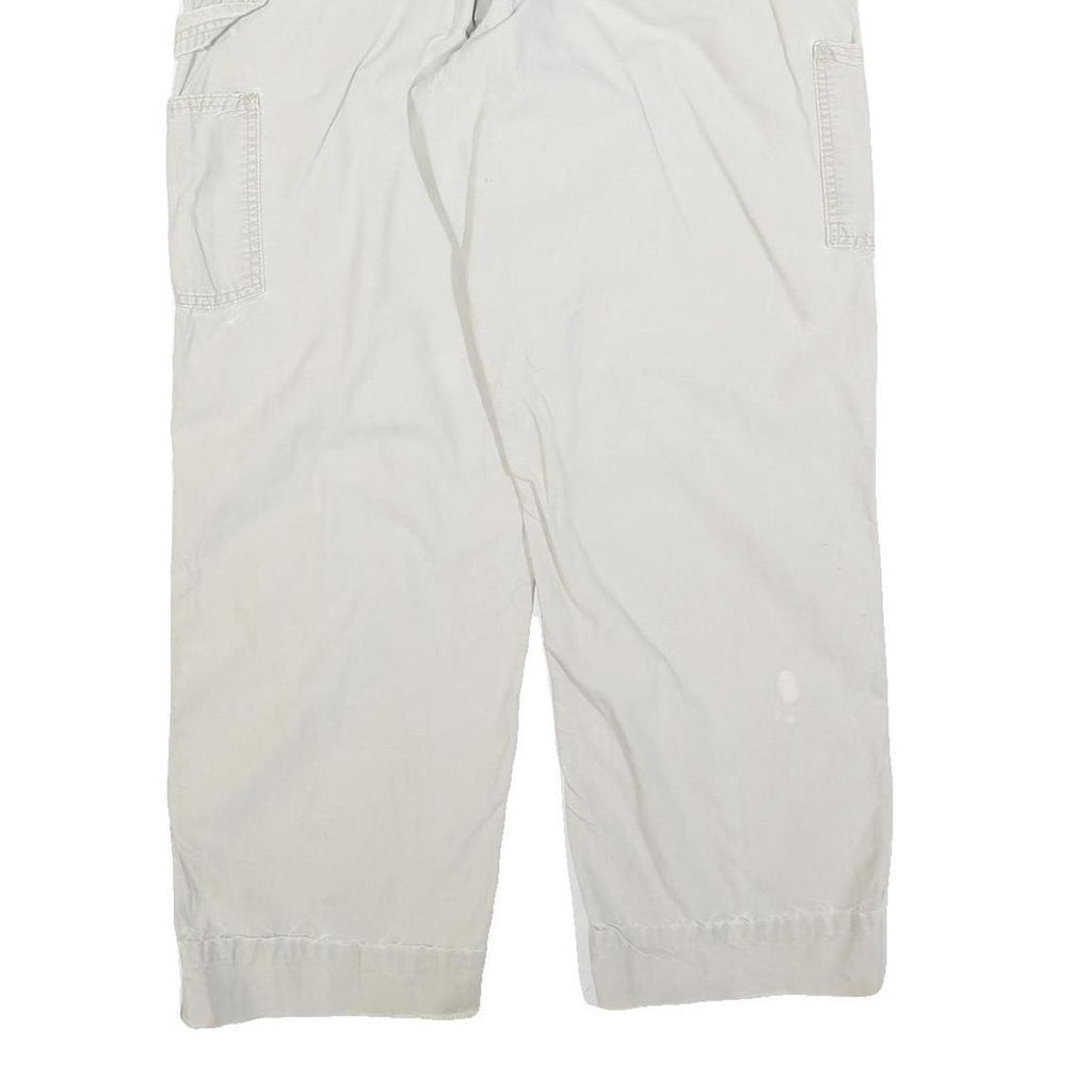 CARHARTT Mens Cotton Blend Relaxed W36 L29 Beige Workwear Cargo Trousers Zip