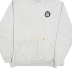 CARHARTT Mens Grey Hoodie L Flat Made Concrete Logo Cotton Blend