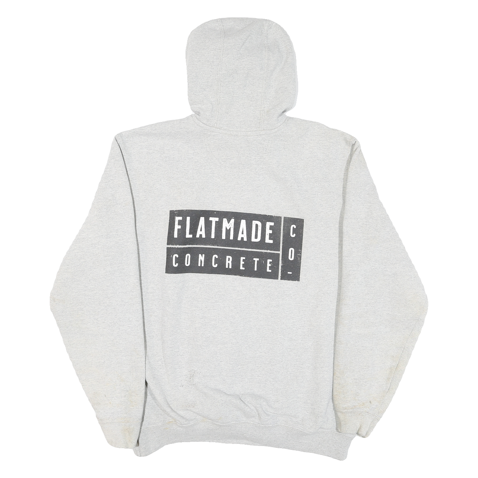 CARHARTT Mens Grey Hoodie L Flat Made Concrete Logo Cotton Blend