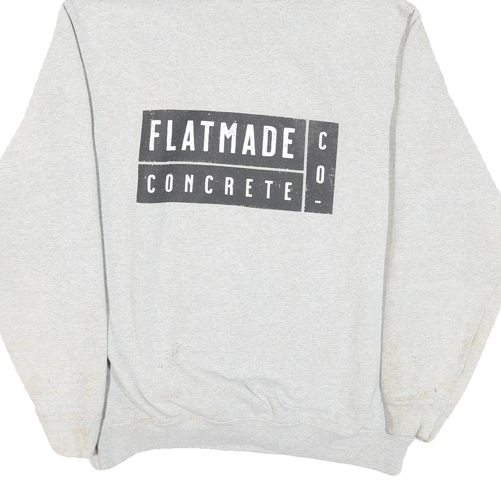 CARHARTT Mens Grey Hoodie L Flat Made Concrete Logo Cotton Blend