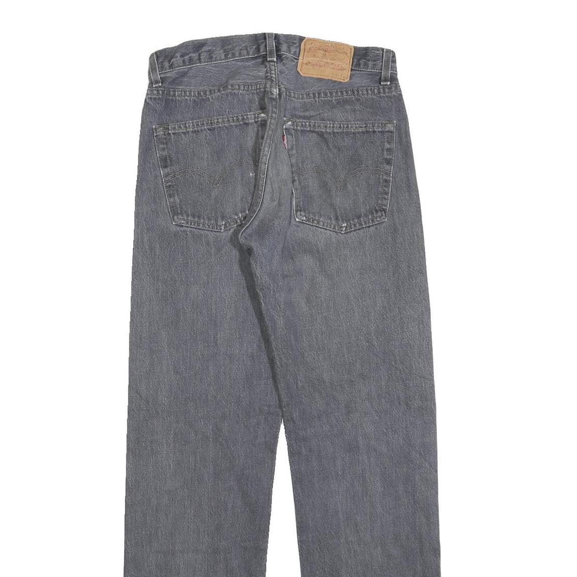 LEVI'S 501 Mens Jeans Grey Regular Straight Denim Medium W28 L31 Distressed