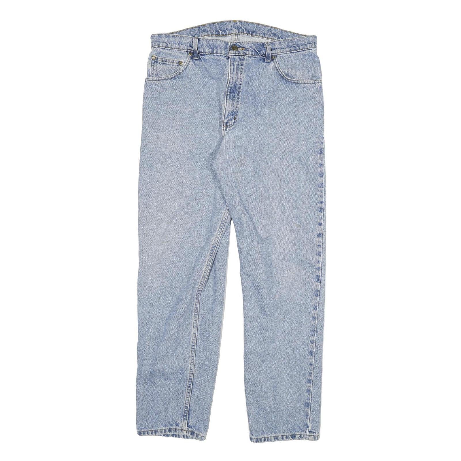 CARHARTT Mens Regular Fit Jeans Blue Denim W34 L30 Classic Cotton Zip