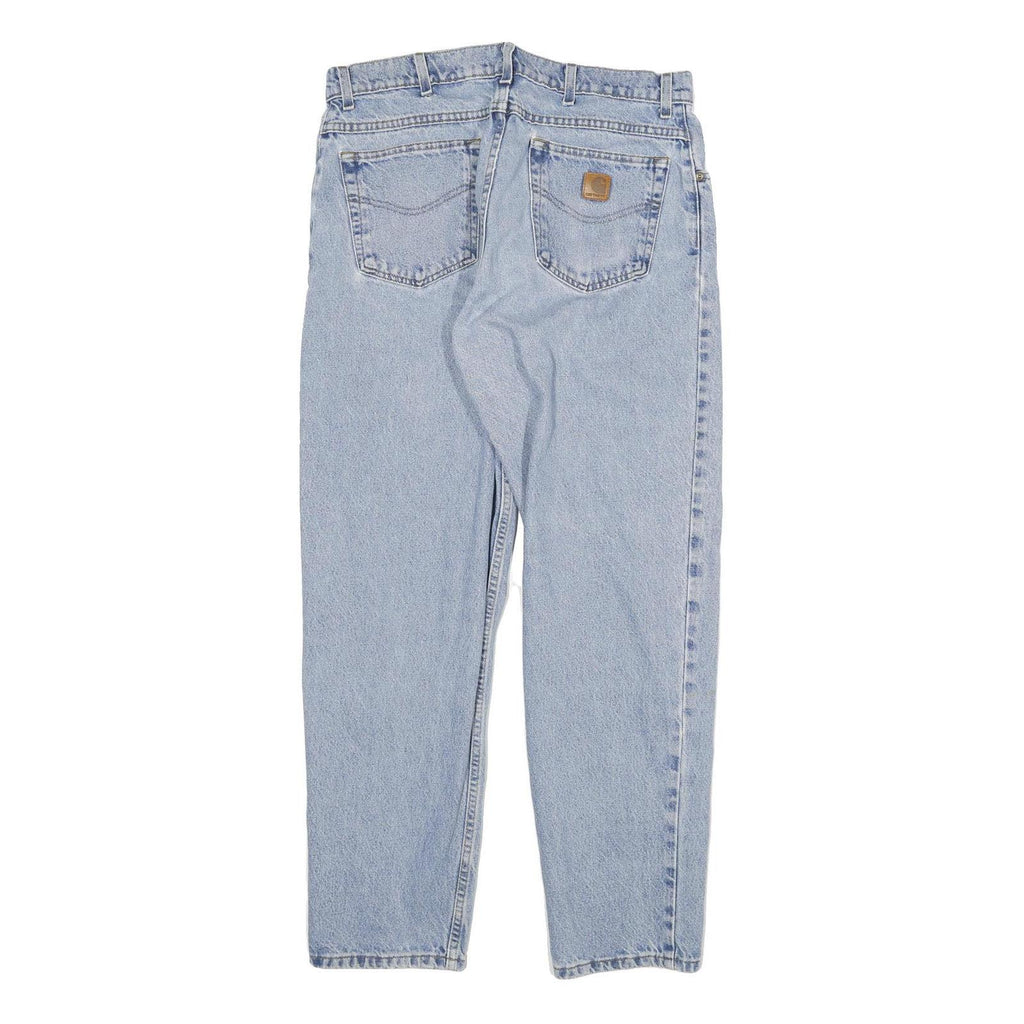 CARHARTT Mens Regular Fit Jeans Blue Denim W34 L30 Classic Cotton Zip