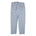 CARHARTT Mens Regular Fit Jeans Blue Denim W34 L30 Classic Cotton Zip