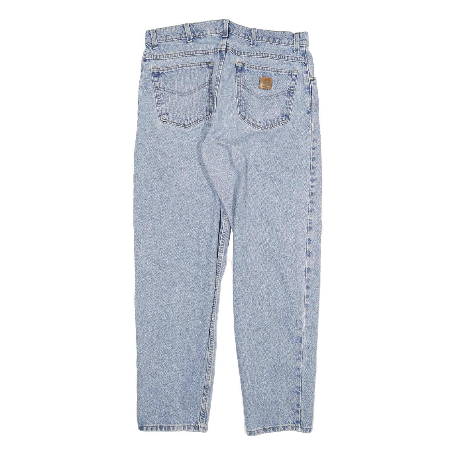 CARHARTT Mens Regular Fit Jeans Blue Denim W34 L30 Classic Cotton Zip