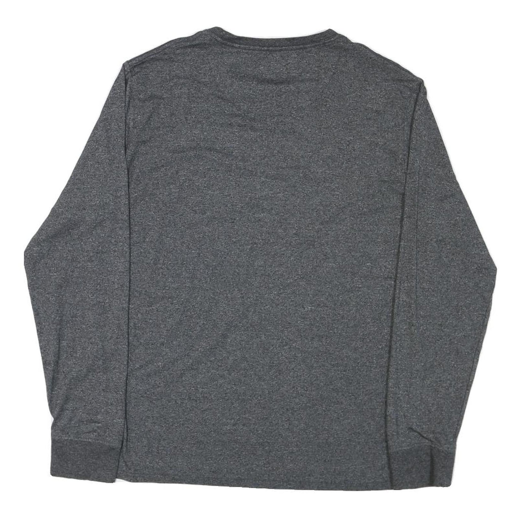LEE Mens Grey Long Sleeve Crew Neck T-Shirt M Cotton Blend Comfortable Fit