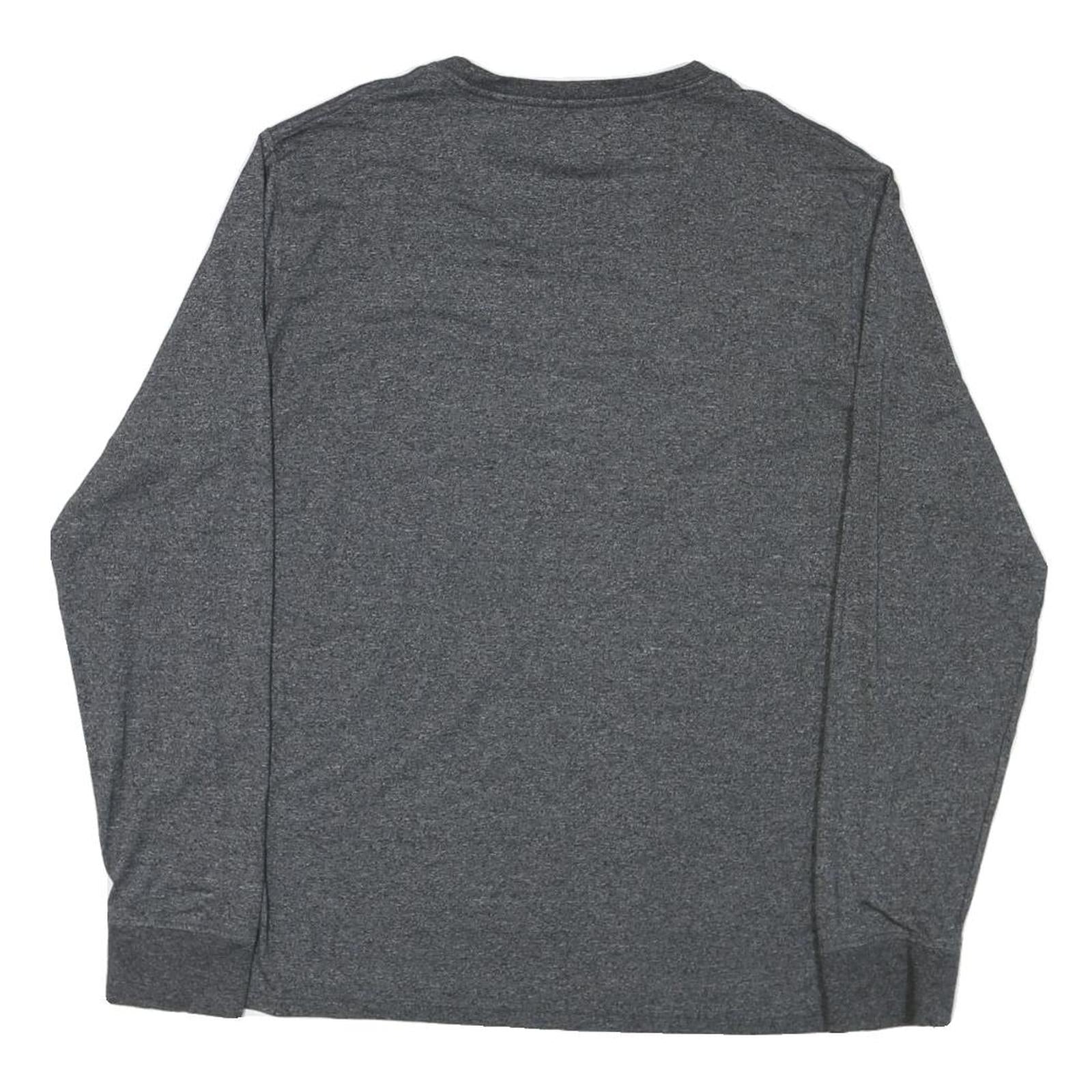 LEE Mens Grey Long Sleeve Crew Neck T-Shirt M Cotton Blend Comfortable Fit