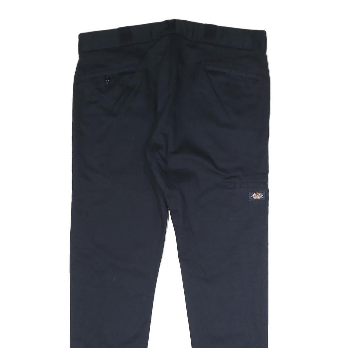 DICKIES Mens Polyester Blend Navy Slim Straight Trousers W38 L32 Workwear