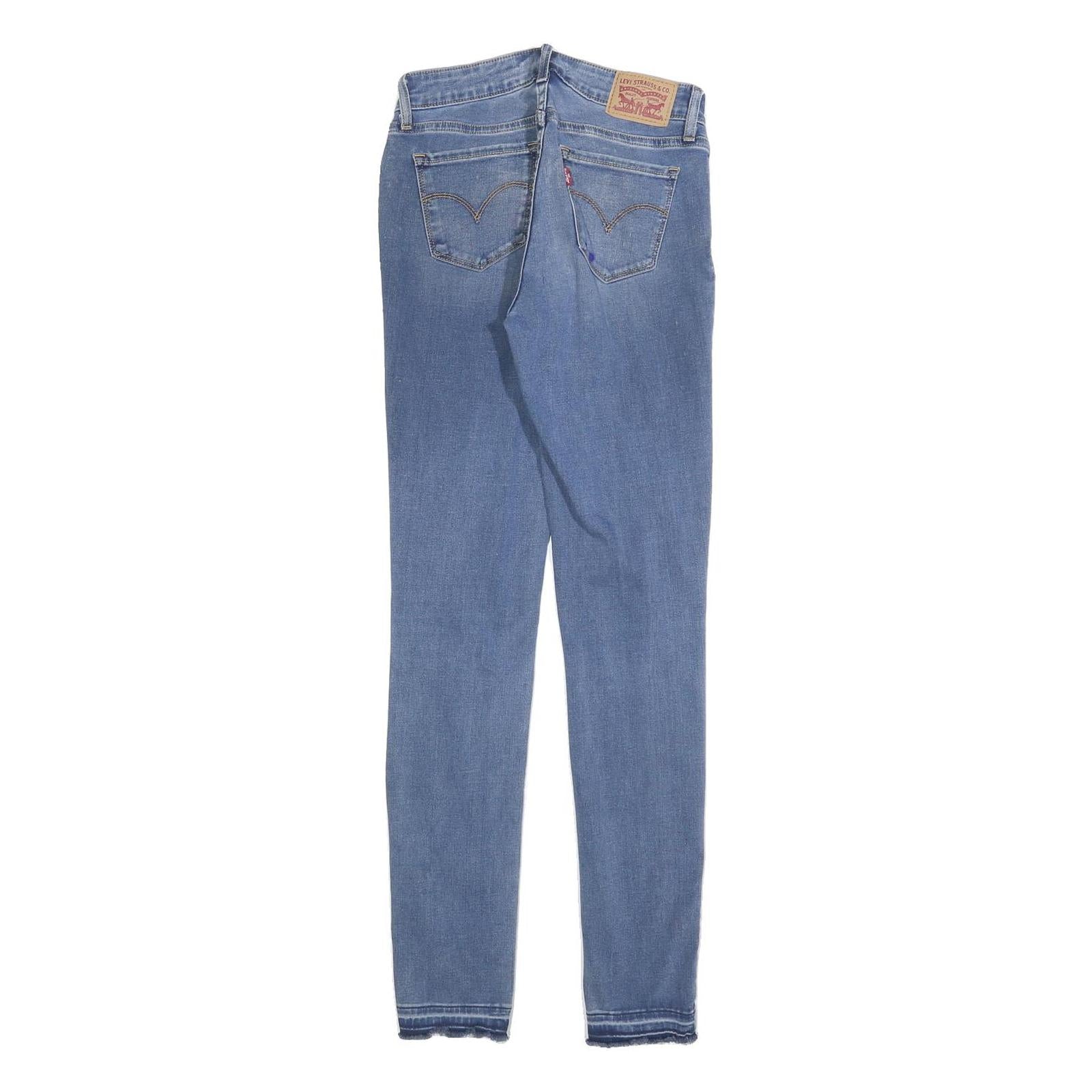 LEVI'S 711 Womens Jeans Blue Slim Skinny Denim Medium W25 L32 Stretch Zip