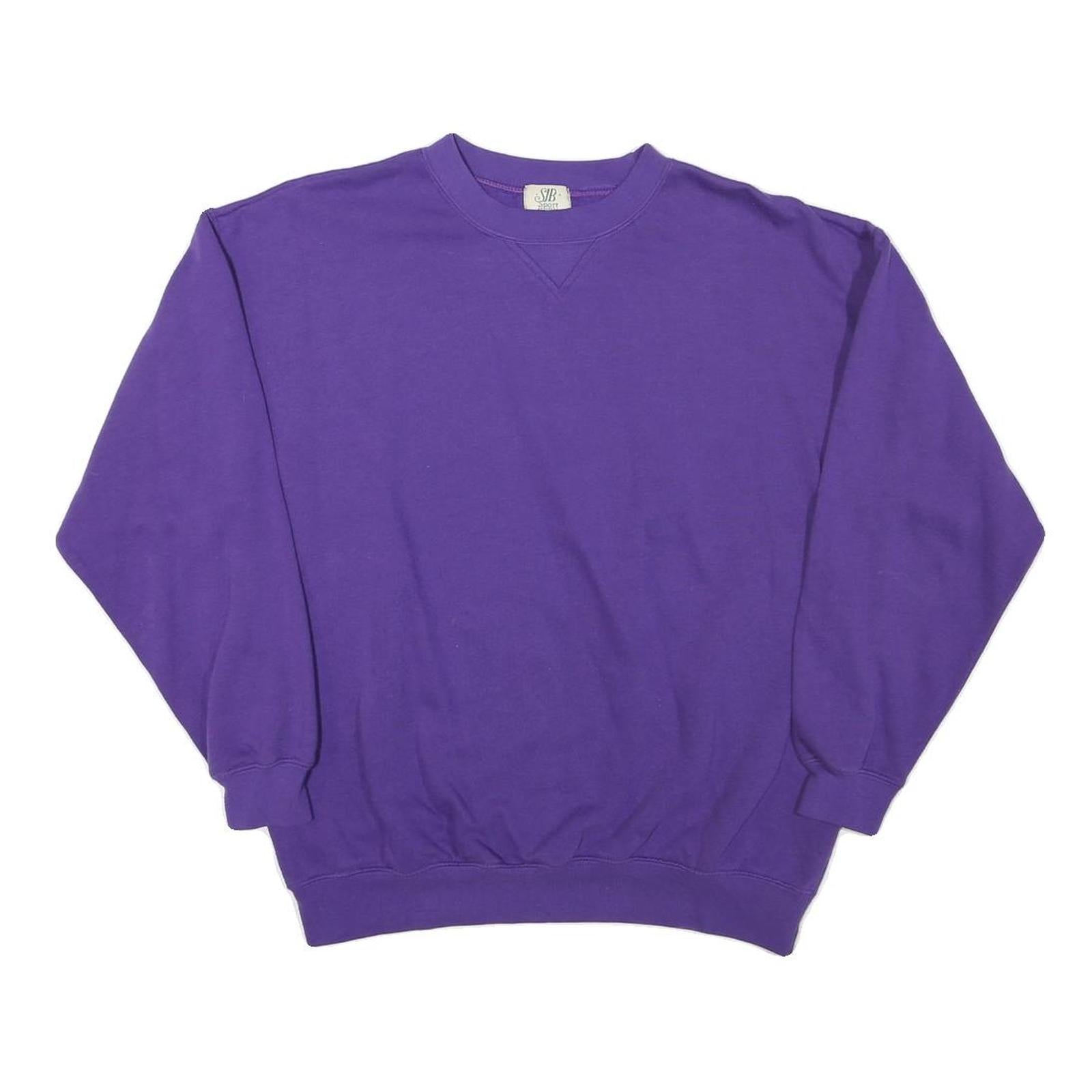 SJB Womens Purple Crew Neck Sweatshirt S Cotton Blend Casual Comfortable