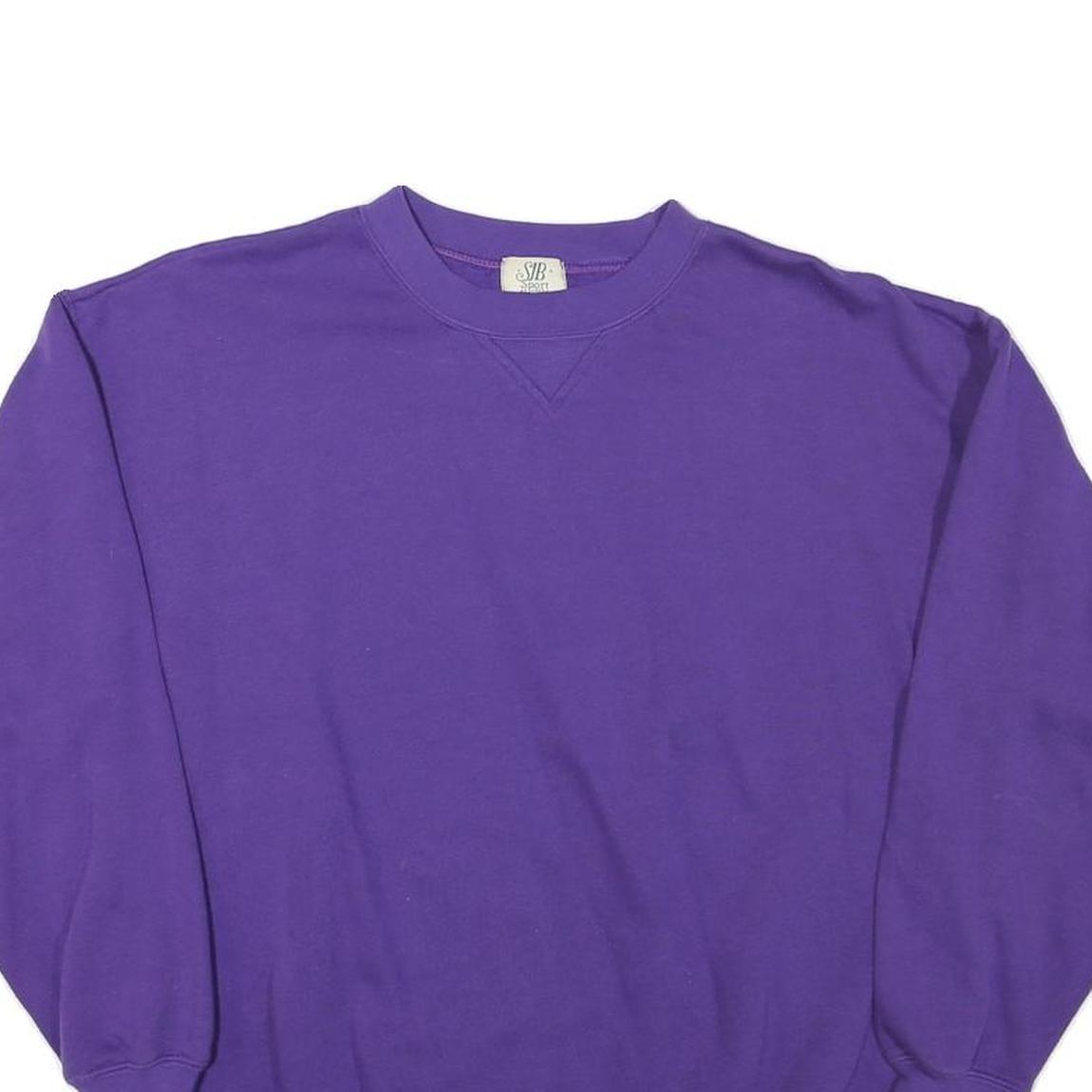 SJB Womens Purple Crew Neck Sweatshirt S Cotton Blend Casual Comfortable