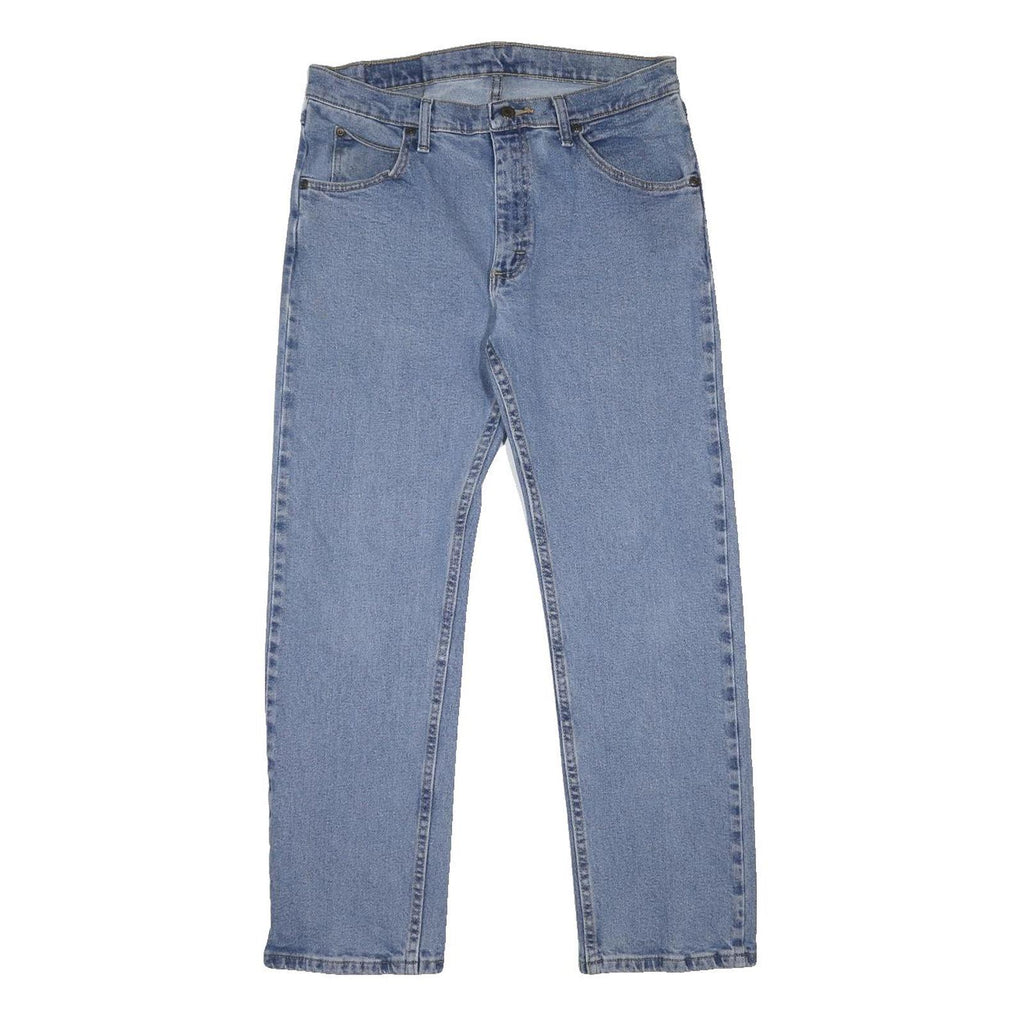 WRANGLER Mens Regular Fit Blue Denim Jeans Button Closure W33 L28 Classic Style