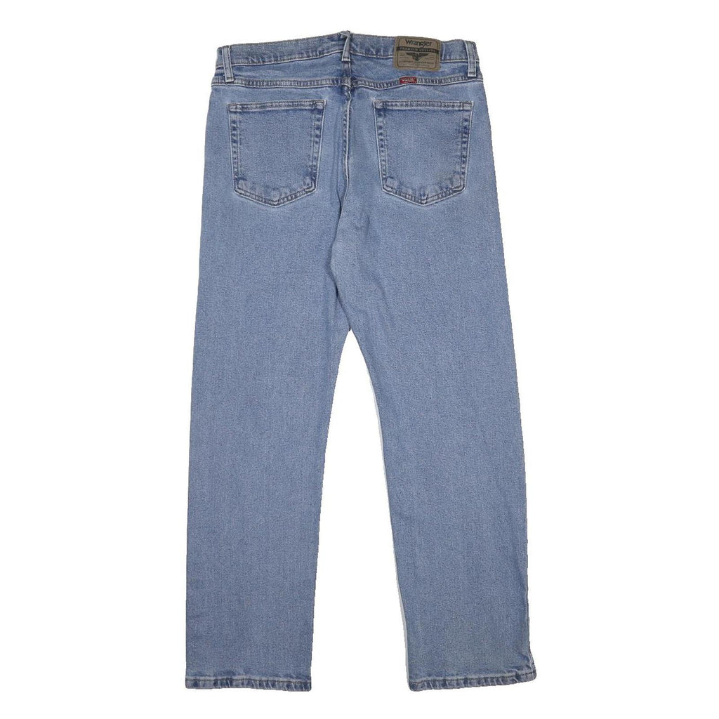 WRANGLER Mens Regular Fit Blue Denim Jeans Button Closure W33 L28 Classic Style