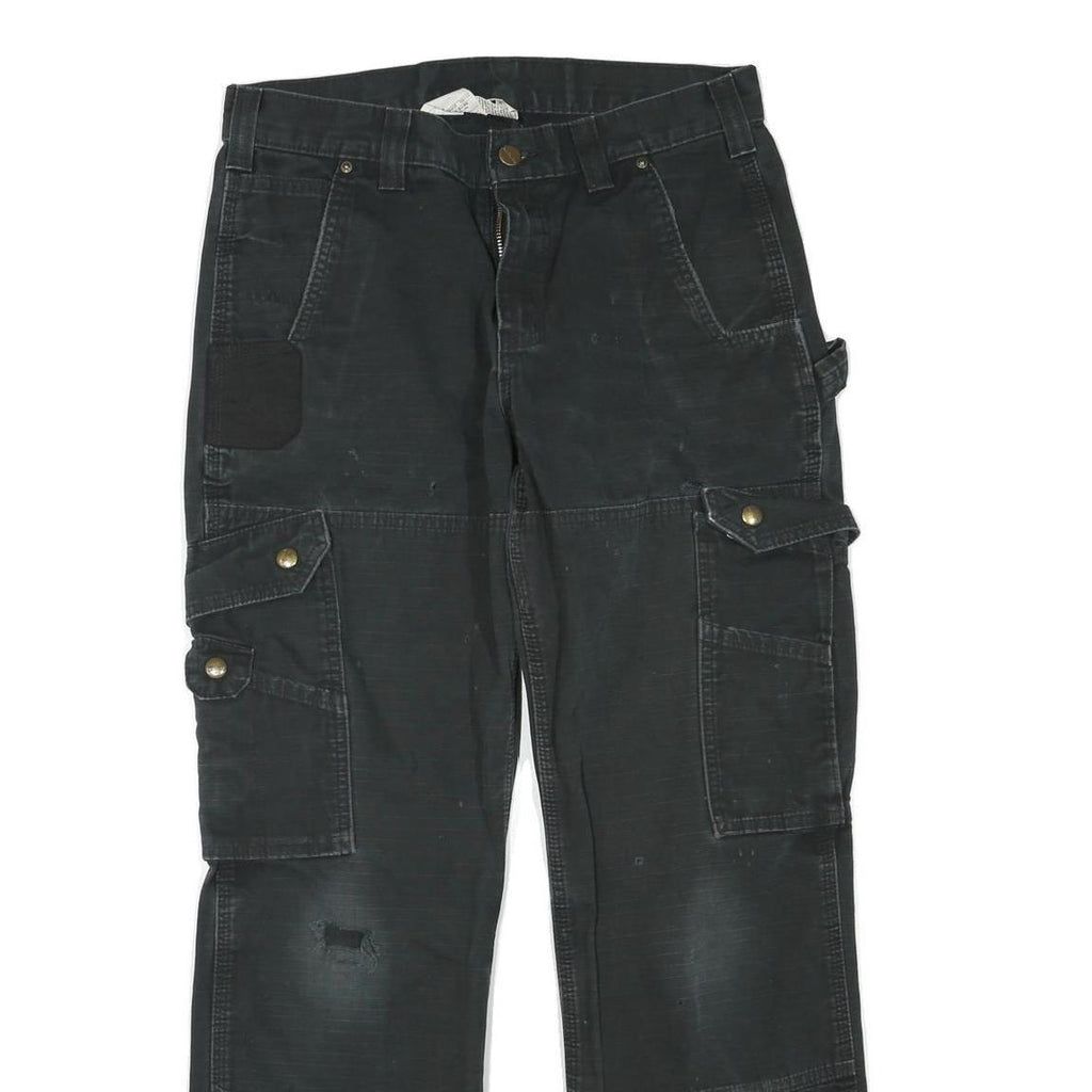 CARHARTT Womens Cotton Blend Black Regular Cargo Trousers W32 L30 Durable