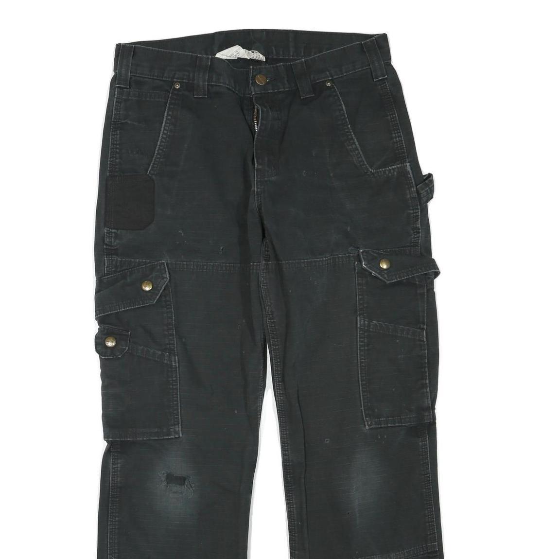 CARHARTT Womens Cotton Blend Black Regular Cargo Trousers W32 L30 Durable