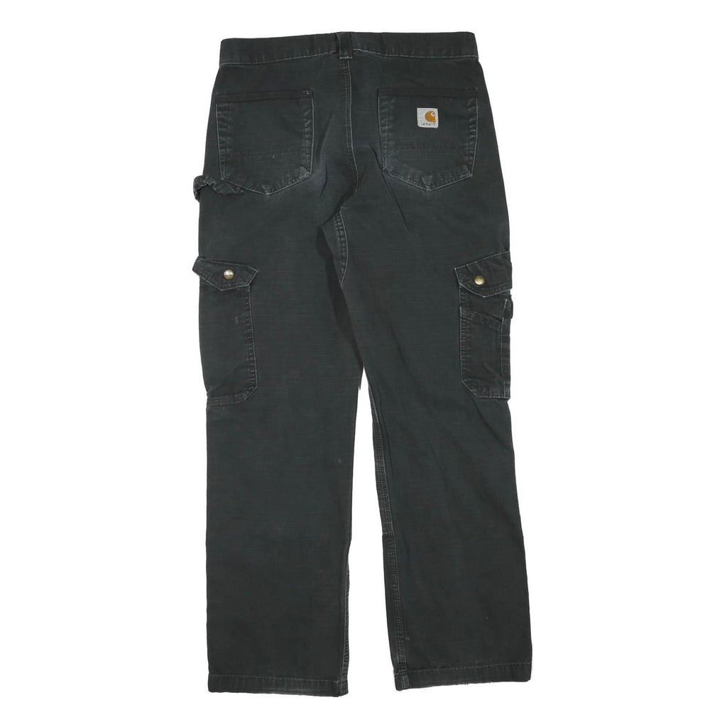 CARHARTT Womens Cotton Blend Black Regular Cargo Trousers W32 L30 Durable