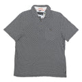 TED BAKER Mens Black & White Geometric Short Sleeve Polo Shirt L Cotton Blend