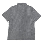 TED BAKER Mens Black & White Geometric Short Sleeve Polo Shirt L Cotton Blend