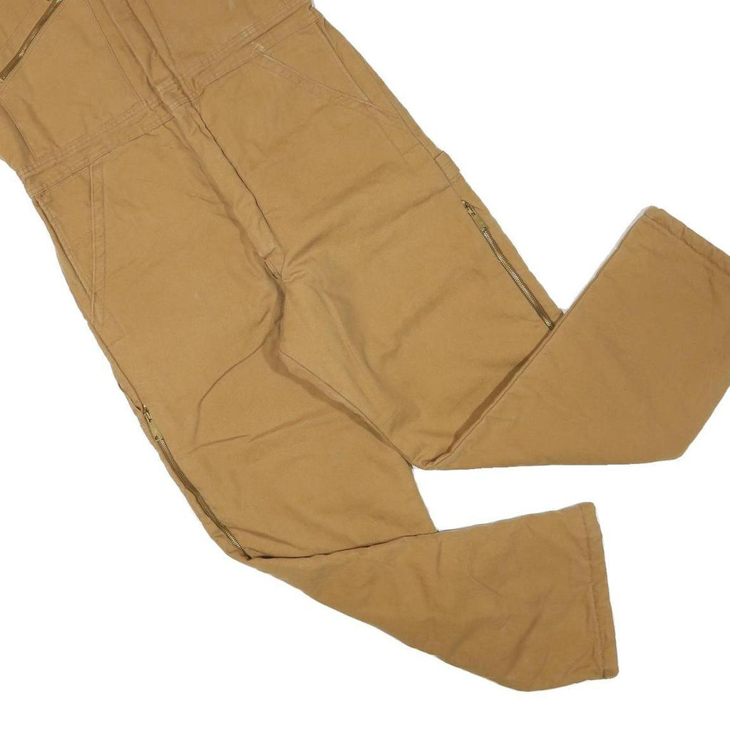 DICKIES Womens Brown Straight Fit Canvas Dungarees Relaxed M W36 L30 Practical