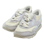 REEBOK Womens Classic Nylon Lace-Up Trainers Beige & Blue Synthetic UK 4.5