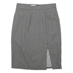 REISS Womens Grey Pencil Knee Length Cotton Blend Skirt Size M Smart Workwear